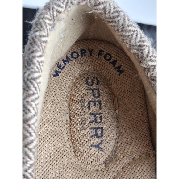 Spreey 7.5 Top Sider Boat Shoes Leather / Fabric Upper Brown Memory Foam #61421 - Picture 8 of 12